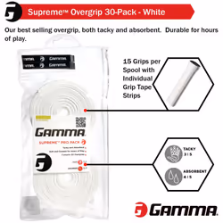GAMMA AGSO10 Supreme Overgrip White  3 pack