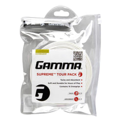 GAMMA Sports Supreme Overgrip for Tennis  Pickleball  Squash  Badminton  and Racquetball Racquets  15-Pack  White