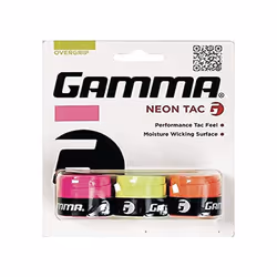 GAMMA Sports Neon Tac Overgrip Tacky Grip for Tennis Pickleball Squash and Badminton Racquets Assorted 3 Pack