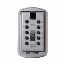 Kidde AccessPoint 001170 KeySafe Original Slimline Push Button Combination Permanent Key Lock Box 2-Key Titanium Gray
