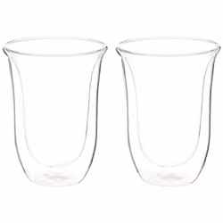 DeLonghi DeLonghi Double Walled Thermo Latte glasses, Set of 2, 2 count (Pack of 1), clear, 330 milliliters