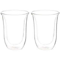 DeLonghi DeLonghi Double Walled Thermo Latte glasses, Set of 2, 2 count (Pack of 1), clear, 330 milliliters