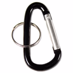 Advantus Split Key Ring Carabiner Key Ring  Black  Pack of 10