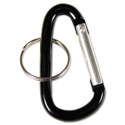 Advantus Split Key Ring Carabiner Key Ring  Black  Pack of 10