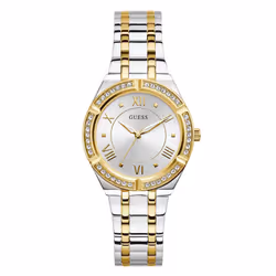 GUESS Women's Analog Quartz Watch with Stainless Steel Strap Silver 18 (Model: GW0033L4) Gold-Tone