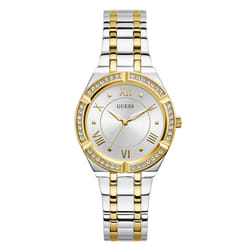 GUESS Women's Analog Quartz Watch with Stainless Steel Strap  Silver  18 (Model: GW0033L4)  Gold-Tone
