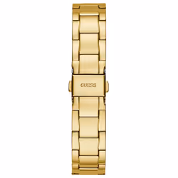 GUESS Ladies Trend Clear 36mm Watch - Glitz Dial with Gold-Tone Stainless Steel Case & Bracelet