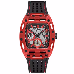 Guess Mens Black Red Multi-function Watch