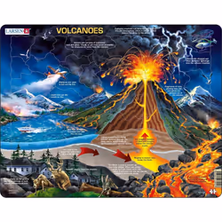 Larsen Puzzles Volcanoes 70 Piece Children's Educational Jigsaw Puzzle