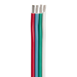 Ancor Flat Ribbon Bonded RGB Cable 14/4 AWG - Red, Light Blue, Green & White - 100&#39;