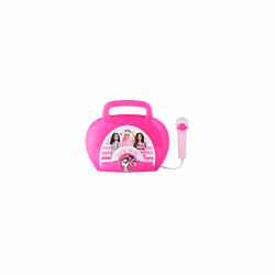 Barbie Sing Along Boombox with Microphone, Built in Music, Flashing Lights, Real Working Mic for Kids Karaoke Machine, Connec ...