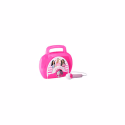 Barbie Sing Along Boombox with Microphone, Built in Music, Flashing Lights, Real Working Mic for Kids Karaoke Machine, Connects Mp3 Player Aux in