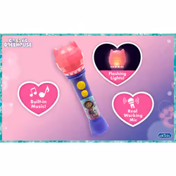DreamWorks Gabby's Dollhouse Toy Microphone for Kids  Musical Toy for Girls with Built-in Song  Kids Microphone Designed for Ages 3 and Up