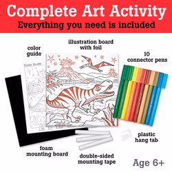 Faber-Castell Color by Number Foil Fun - T-Rex - Color and Display 1 Dinosaur Color by Number Board