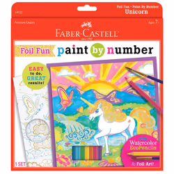 Faber-Castell Paint by Number Foil Fun - Unicorns - Color and Display 1 Unicorn Paint by Number Board