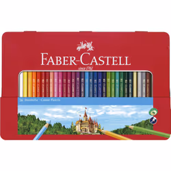 Faber-Castell Classic Colored Pencils Tin Set  36 Vibrant Colors In Sturdy Metal Case - Premium Children's Art Products