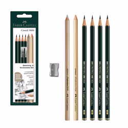 Faber-Castell Sketching and Accessories Set - Castell 9000 Graphite Pencils and Eraser Pencils - Art Pencils for Drawing and ...