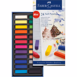 FABER-CASTELL Creative Studio Soft Pastel Mini Sticks (1.25 ) - 24 Vivid Colors Assorted (Pack of 1)