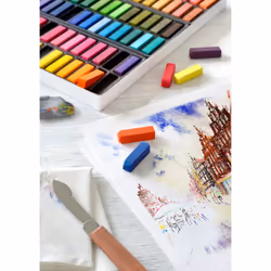 FABER-CASTELL Creative Studio Soft Pastel Mini Sticks (1.25 ) - 24 Vivid Colors  Assorted (Pack of 1)