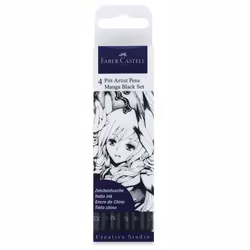 Faber-Castell 267121 - Ink pen Pitt Artist Pen Manga black ink with different tips 4 pcs