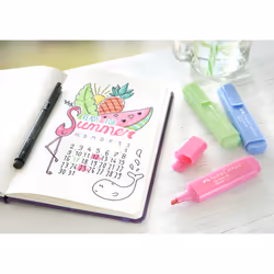 Faber-Castell Fluorescent Highlighter Set - 8 Chisel Tip Highlighter Pens in Assorted Neon Colors
