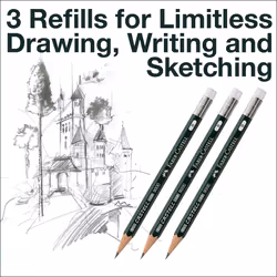 Faber-Castell Perfect Pencil Castell 9000 and 3 Count Pencil Refill - #2 Lead Pencil  Sharpener and Pencil Extender (Pack of 1)