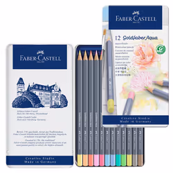 Faber-Castell Goldfaber Aqua Pastel Watercolor Pencils - 12 Pastel Water Colored Pencils Water Color Pencils for Painting an ...