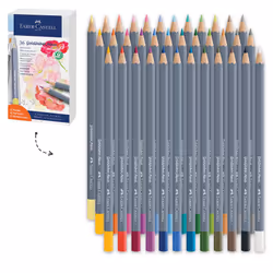 Faber-Castell Goldfaber Aqua Watercolor Pencils Gift Set - 36 Count 12 Pastel and 24 Standard Colors Water Coloring Pencils ...
