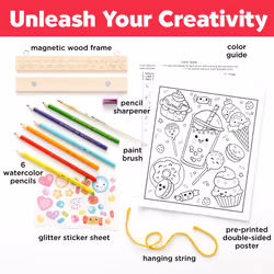 Faber-Castell Paint by Number Sweets - Kids Watercolor Paint by Number Craft for Ages 6-8+