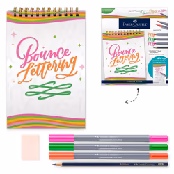 Faber-Castell Bounce Lettering - Hand Lettering for Beginners  DIY Crafts Project with 3 Brush Pens for Lettering