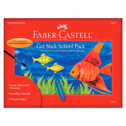 Faber-Castell Gel Stick School Pack - Multi-purpose Crayons - 240 Count - 12 Vibrant Colors