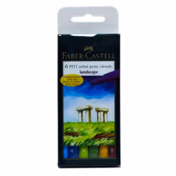 Faber-Castell Faber-Castel Faber-Castell FC167105 Pitt Artist Color Brush Wallet Set (6 Pack) Landscape Assorted