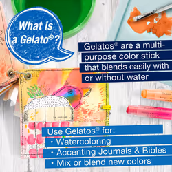 Faber-Castell Gelatos Colors Set  Brights - Water Soluble Pigment Crayons - 12 Bright Colors