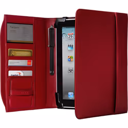 Targus Zierra Leather Portfolio Case for Apple iPad 2 & iPad 1 (Red/Br