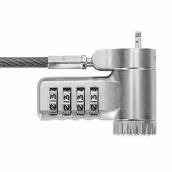 Targus ASP96RGLX, 2 m, Combination lock, Galvanized steel, Silver