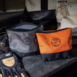 Klein Tools Utility Bag, Zipper Tool Bags in Orange/Black, Gray/Black, 12.5-Inch Canvas, 2--Pack Klein Tools 55470