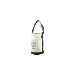 StraightWall Bucket Canvas Tool Bucket 9Inch Diameter 14Inch Height No 6 Canvas Web Handle Klein Tools 5106 Offwhite
