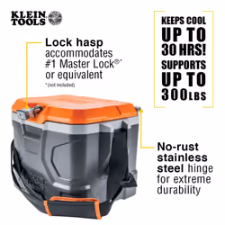 Klein Tools 55600 Work Cooler  17-Quart Lunch Box Holds 18 Cans  Keeps Cool 30 Hours  Seats 300 Lb  Tradesman Pro Tough Box