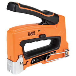 KLEIN TOOLS Heavy Duty Stapler for Voice, Data, Video and Nonmetallic Sheathed (Romex) Cable Fits 1/4, 5/16, and 19/32-Inch Staples 450-100