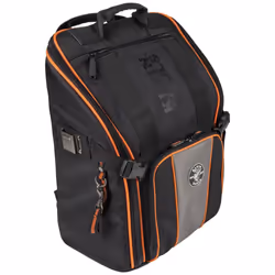 KLEIN TOOLS 55655 Tool Bag Backpack Tradesman Pro Tool Station with 21 Pockets and Large Interior Includes Flashlight with ...