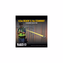 Klein Tools 9375 tape measure 7.5 m Acrylonitrile butadiene styrene (ABS), Polycarbonate (PC), Thermoplastic Rubber (TPR) Black, Orange