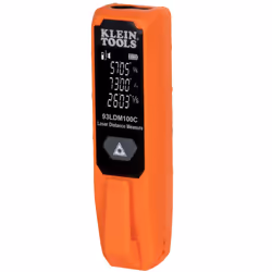 Klein Tools 93LDM100C, Laser distance meter, ft, in, m, Black, Orange, Digital, Acrylonitrile butadiene styrene (ABS), Polyca ...