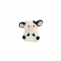 Aurora? Round Rolly Pet? Daisy Cow? Stuffed Animal - Adorable Companions - On-The-Go Fun - White 5 Inches