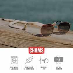 Chums Original Cotton Retainer - Unisex Eyewear Keeper for Sunglasses & Glasses - Adjustable Fit  Washable & Made in USA (Standard-End  EV Green)   On