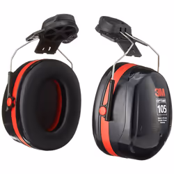 3M H10P3E Peltor Optime 105 Helmet Attachable Earmuff Ear Protectors Hearing Protection NRR 27 dB Black Large
