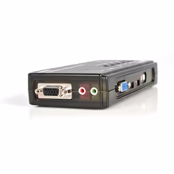 StarTech.com 4 Port Black USB KVM Switch Kit with Cables and Audio - desktop KVM Switch - VGA KVM Switch - USB KVM Switch 4 Port (SV411KUSB)