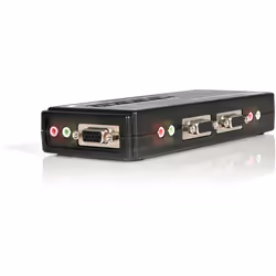 StarTech.com 4 Port Black USB KVM Switch Kit with Cables and Audio - desktop KVM Switch - VGA KVM Switch - USB KVM Switch 4 Port (SV411KUSB)