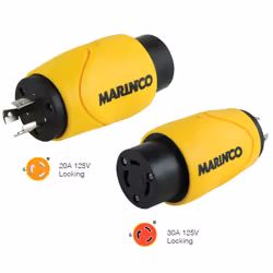 Marinco EEL Straight 20-Amp Male Locking to 30-Amp Female Locking Adapter