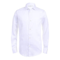 Calvin Klein Boys' Long Sleeve Sateen Dress Shirt  Button-down Style W