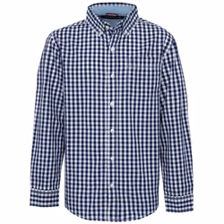 Tommy Hilfiger Boys' Long Sleeve Woven Button-Down Shirt  Baxter Blue